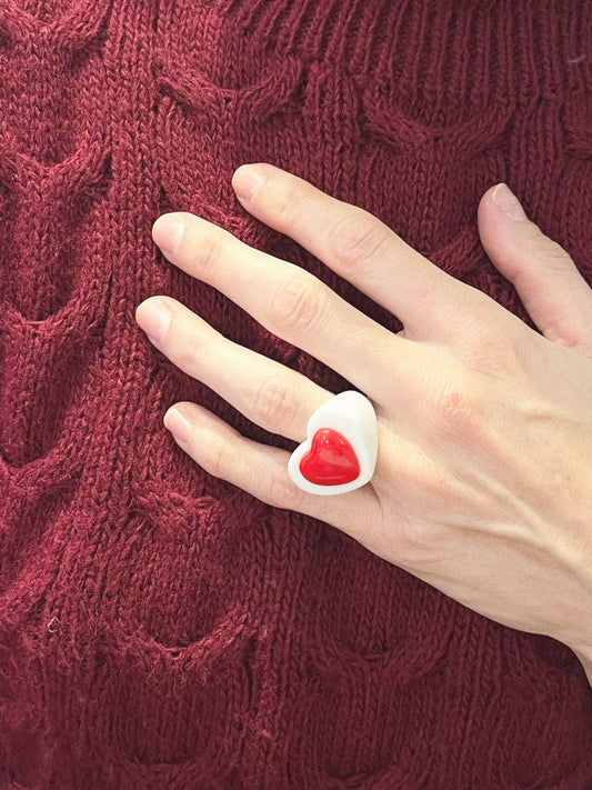 Anillo Corazón Rojo