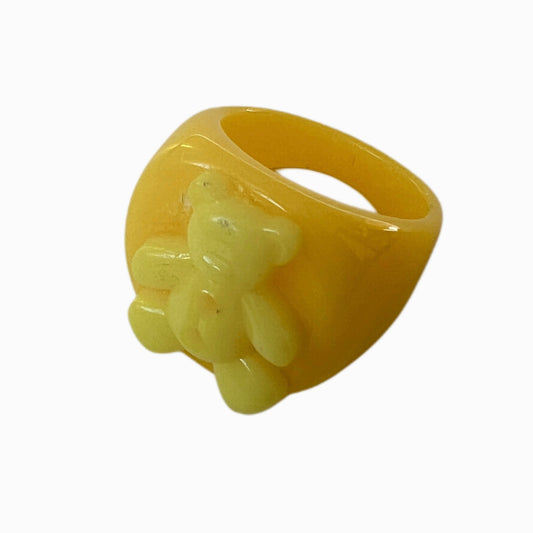 Anillo Redondo Botón Oso