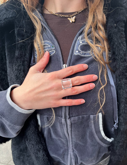 Anillo Cuadrado Transparente