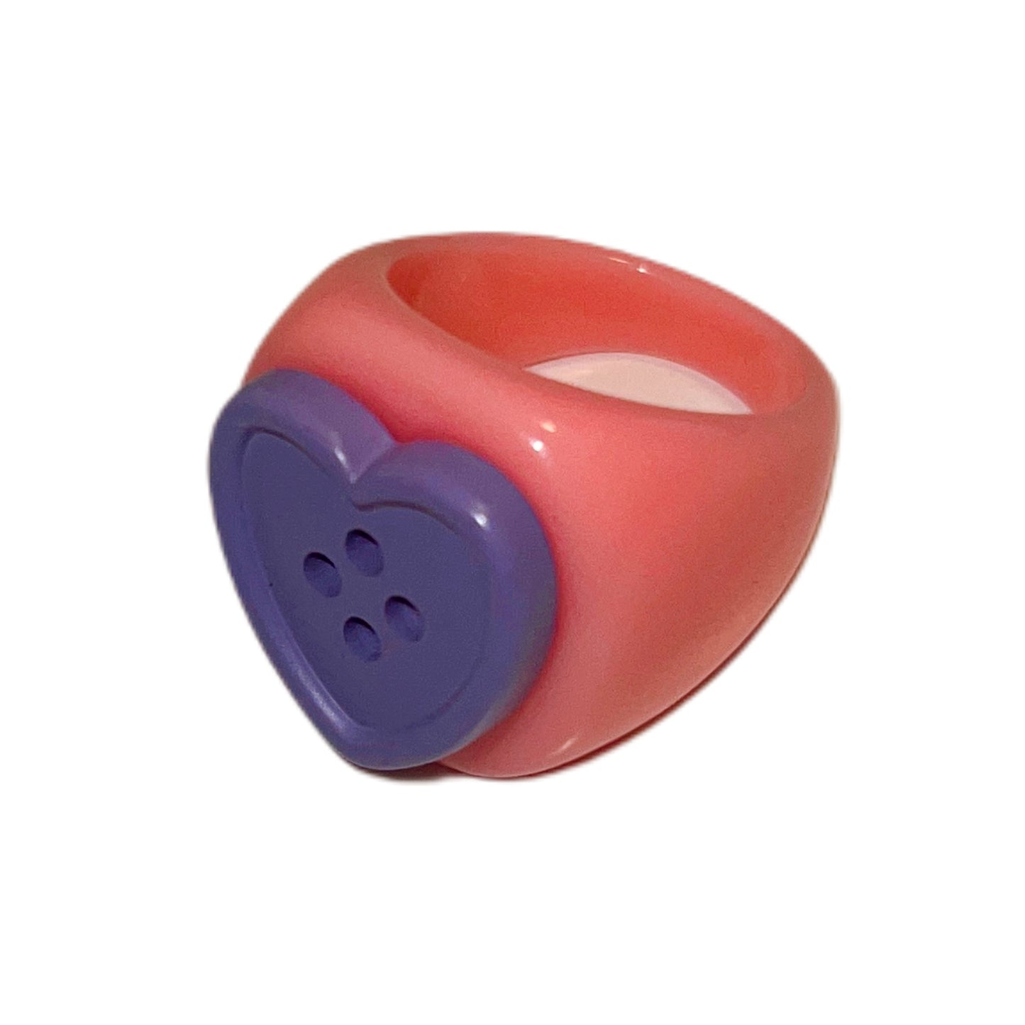 Anillo Redondo Botón Corazón