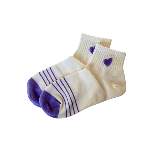 Calcetín corazón púrpura