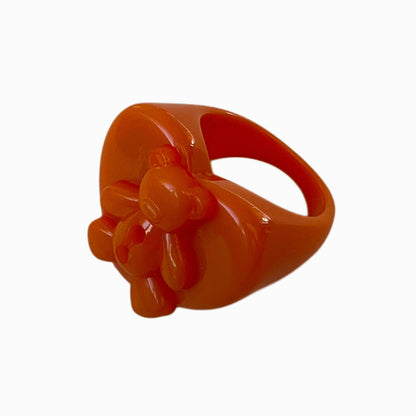Anillo Corazón Botón Oso