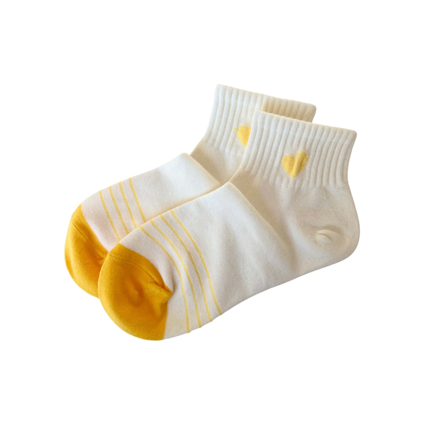 Calcetín corazon amarillo