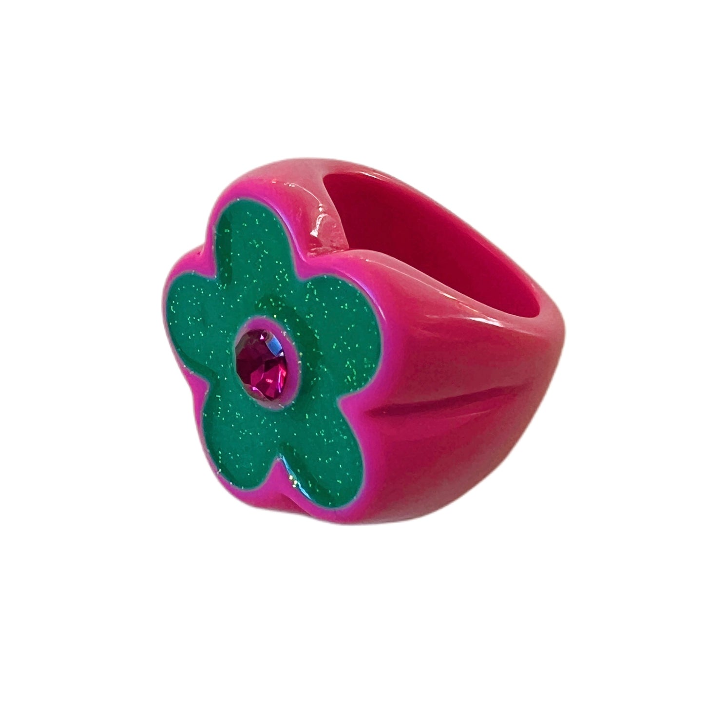 Anillo Flor Glitter
