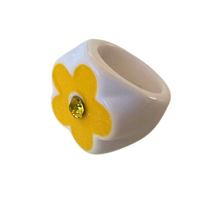 Anillo Flor Glitter