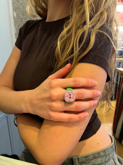 Anillo Botón Cuadrado
