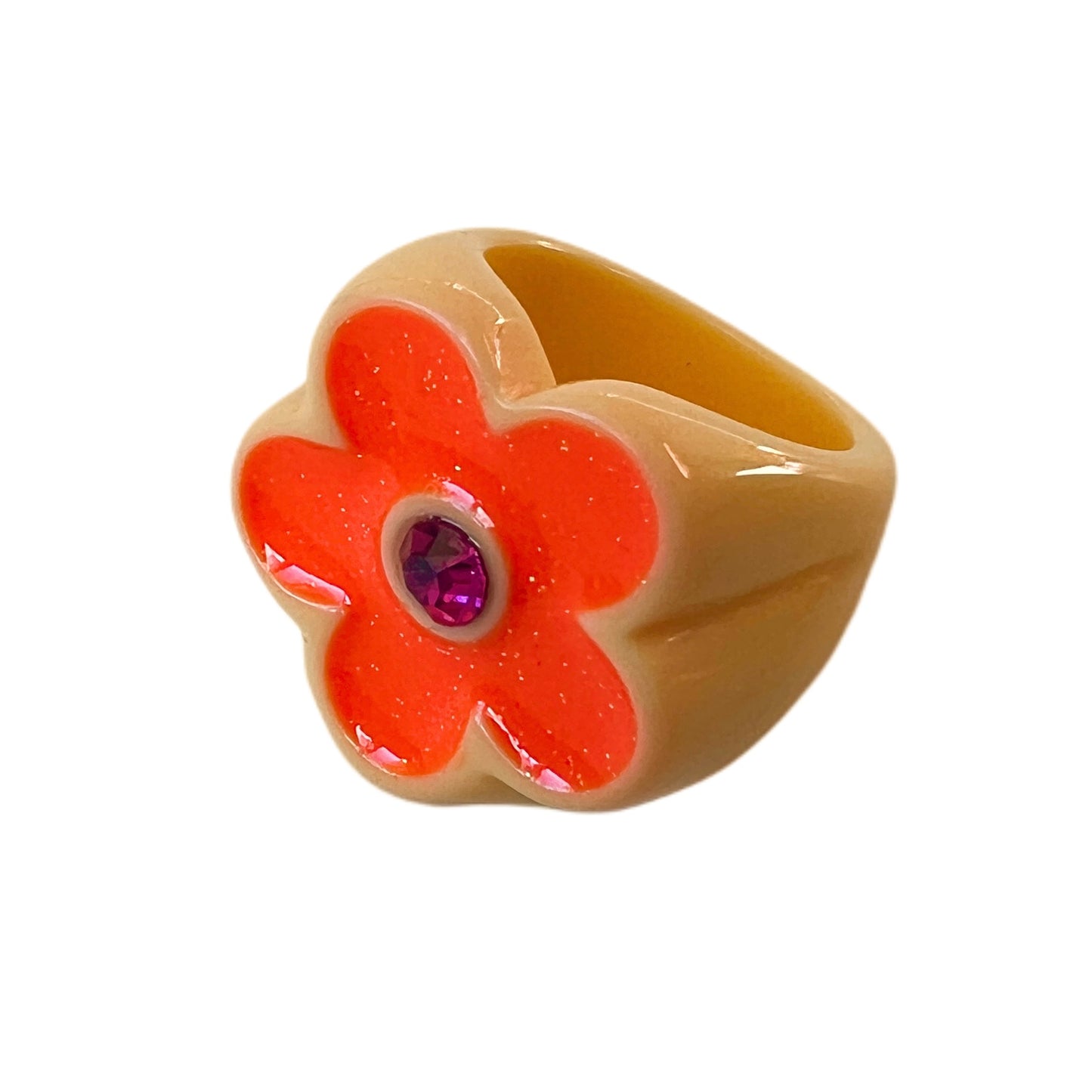 Anillo Flor Glitter