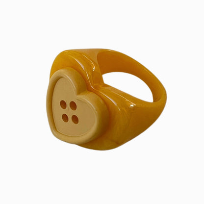 Anillo Corazón Botón Corazón