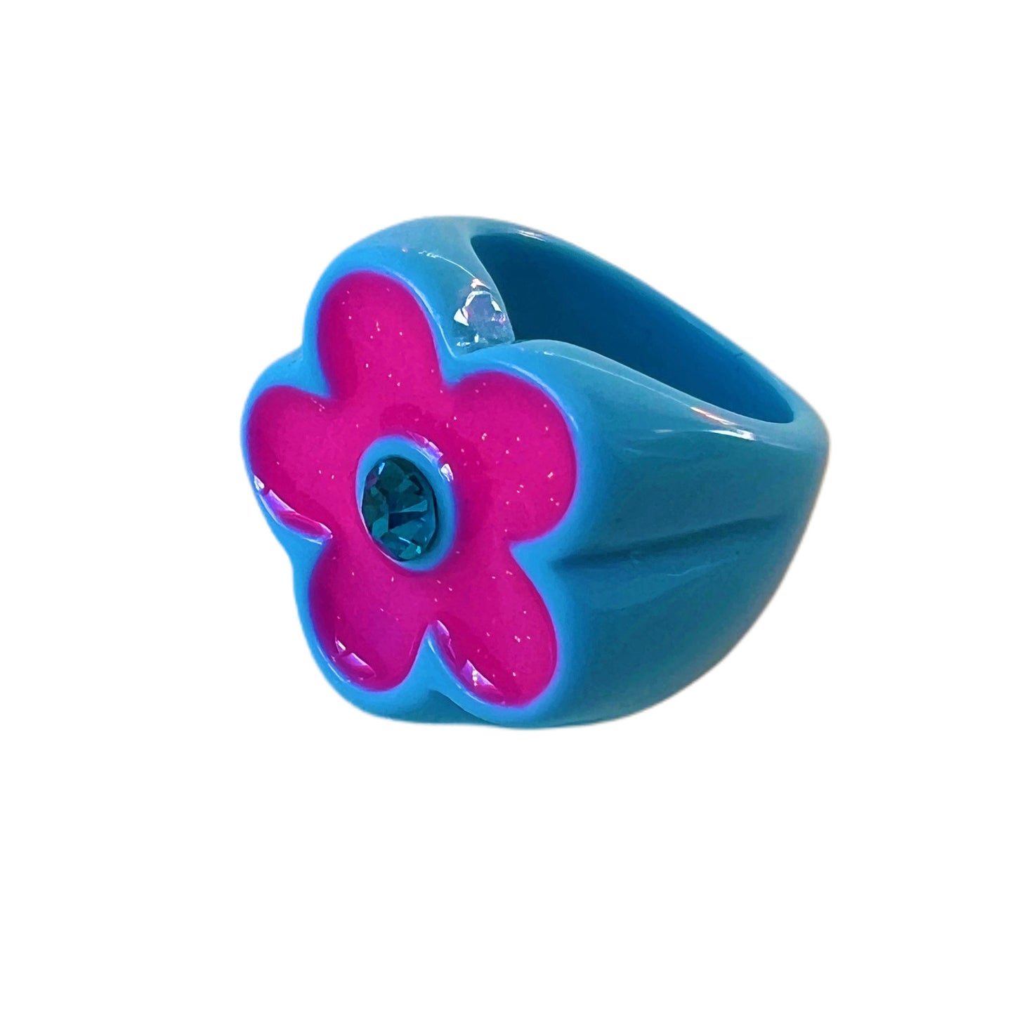 Anillo Flor Glitter