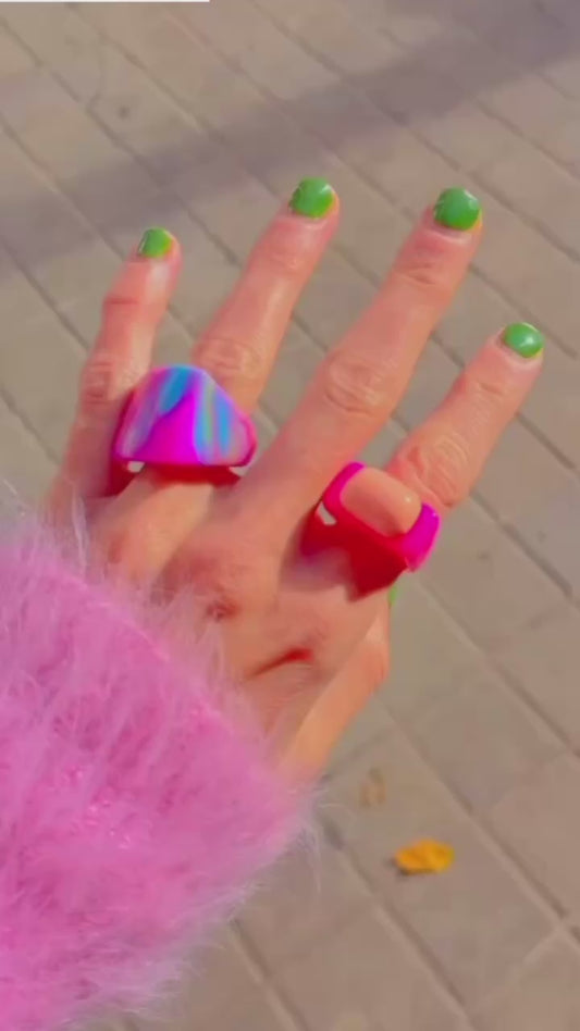 Anillo Cuadrado Marble